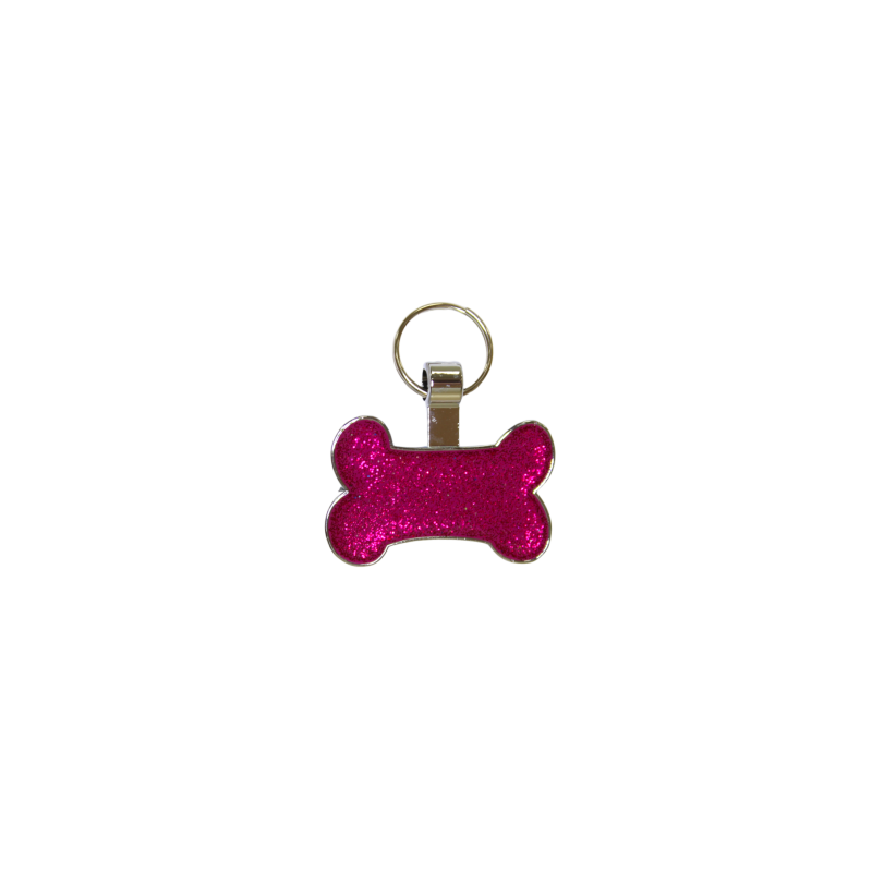 Pet tag hueso rosa