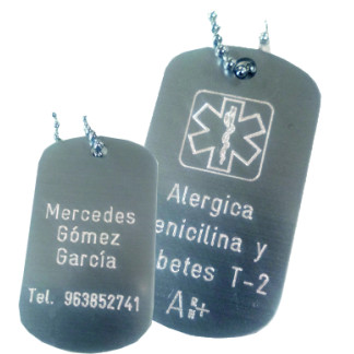 Placa militar aluminio