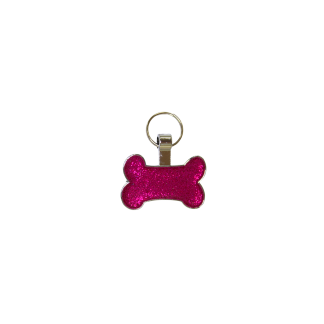 Pet tag hueso rosa