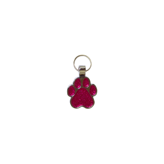 Pet tag huella rosa