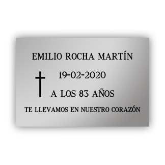 Placa defunción modelo 5