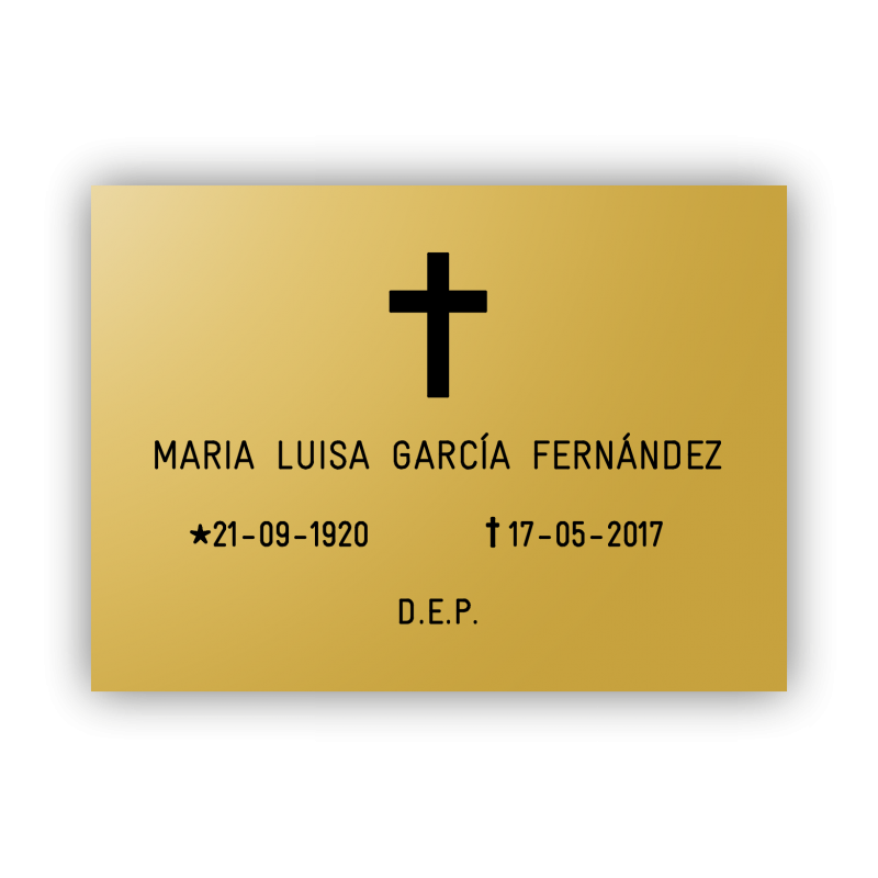 Placa defunción modelo 1